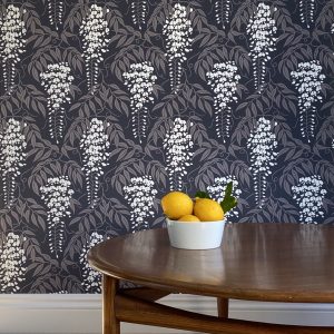 Wisteria Charcoal Wallpaper