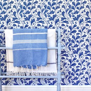 Paisley Fern  Lapis Blue  Wallpaper