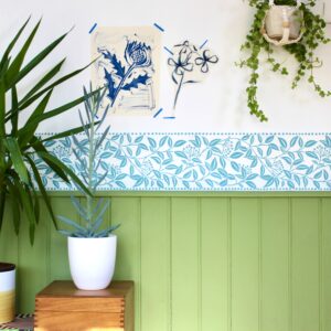 Jasmine Leaf Border / Turquoise