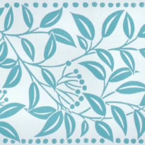 Jasmine Leaf Border / Turquoise ( sample )