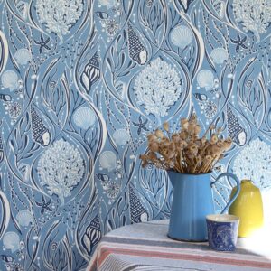 Sealife Denim Wallpaper